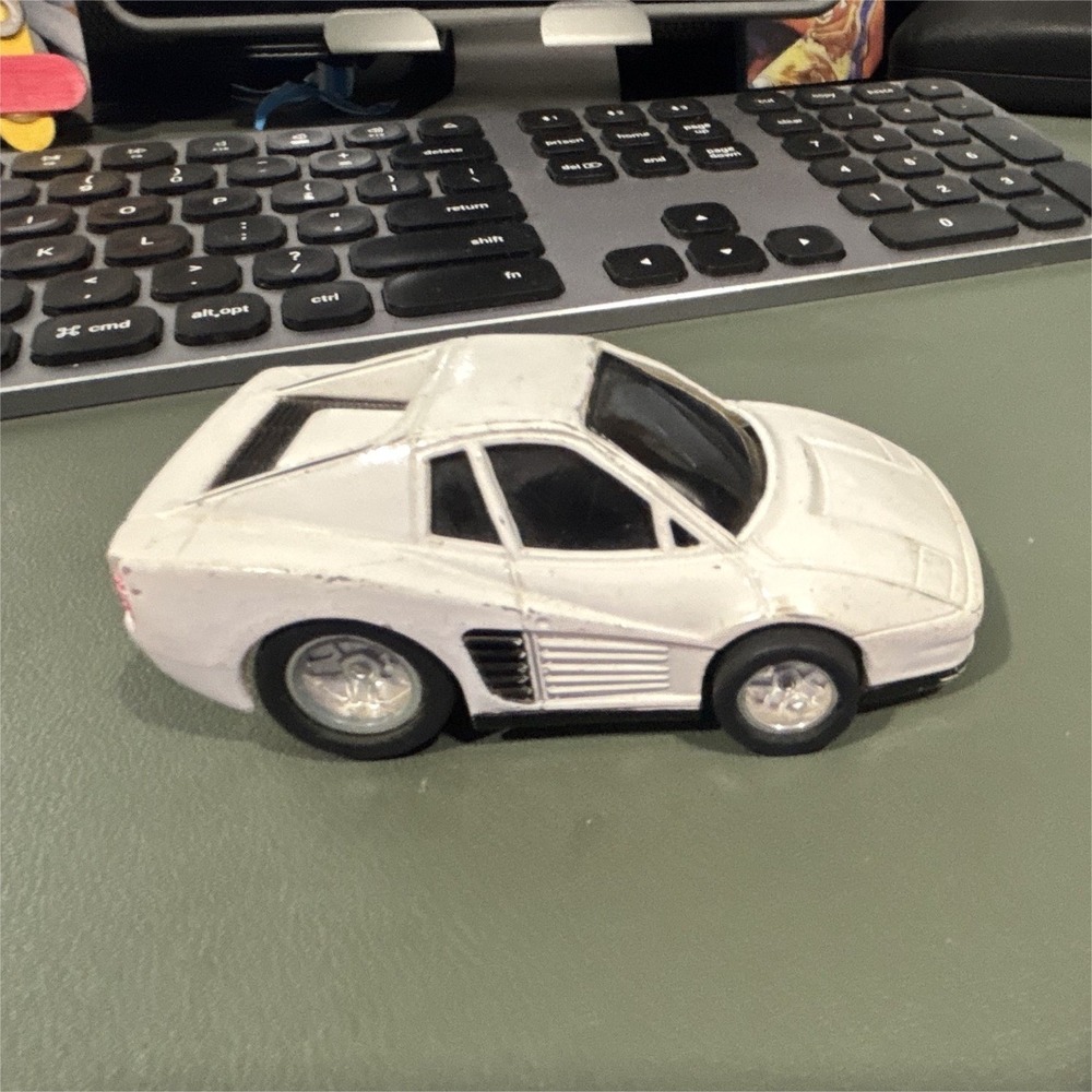 Ferrari Testarossa HO Scale White Slot Car Vintage 1980 Car Only